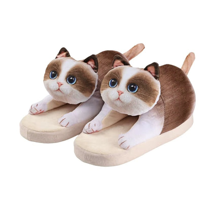 Pantuflas con forma de gato